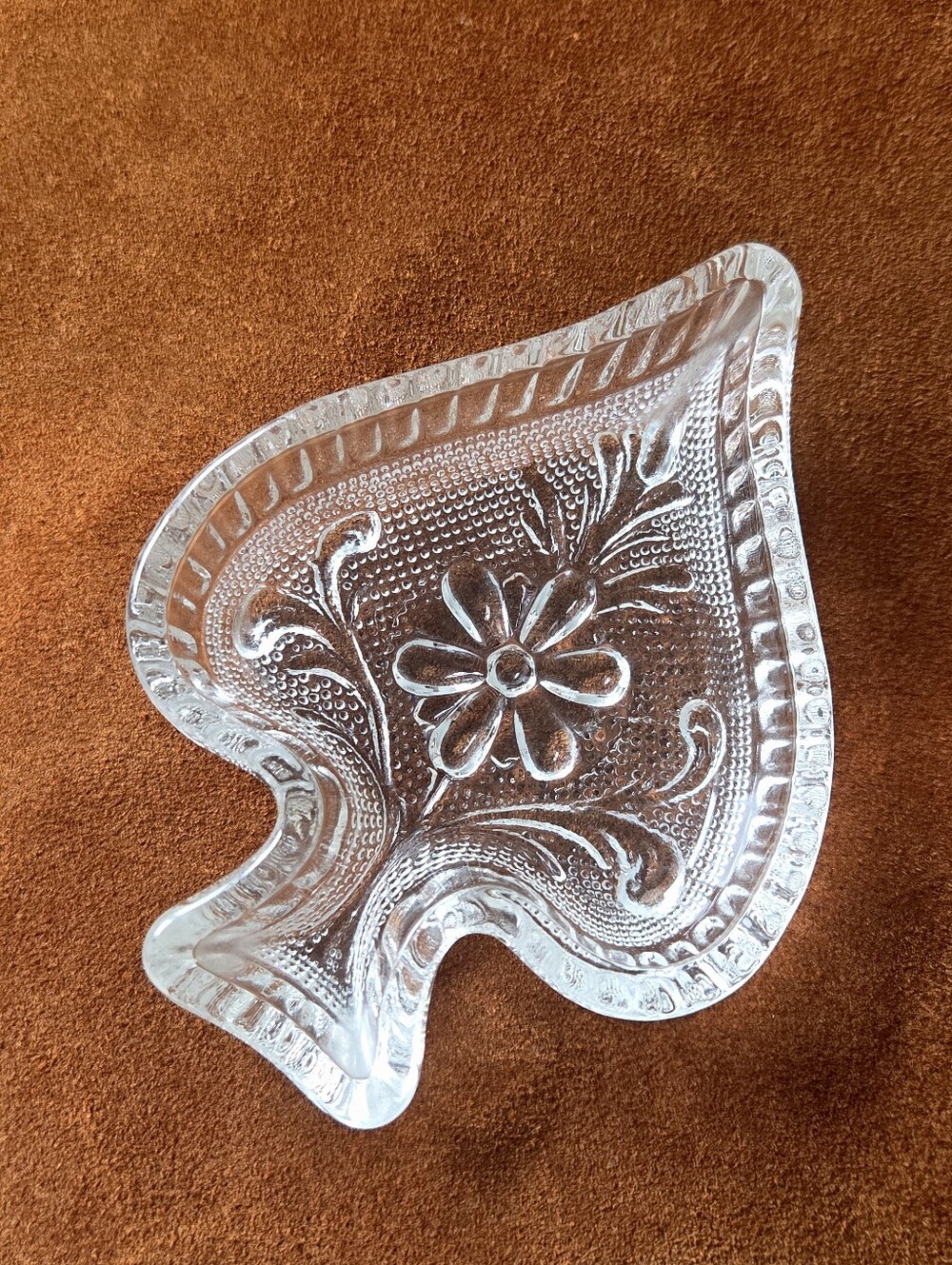 Vintage Indiana Glass Spade Trinket Dish
